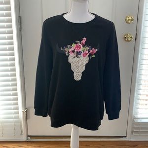 floral bull crew neck